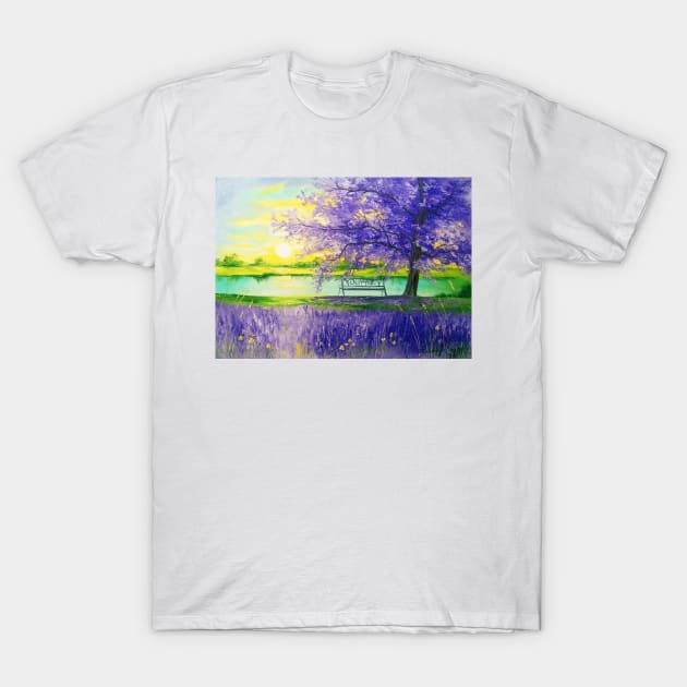 Sunset river T-Shirt by OLHADARCHUKART